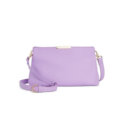 Macy's On 34th Rodelle soft faux-leather small crossbody bag clutch - Lilac - Picture 1 of 11